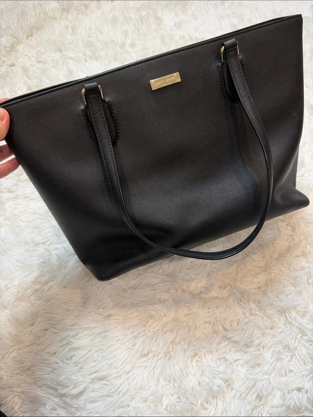 kate spade New York Black Saffiano Laptop Tote Bag